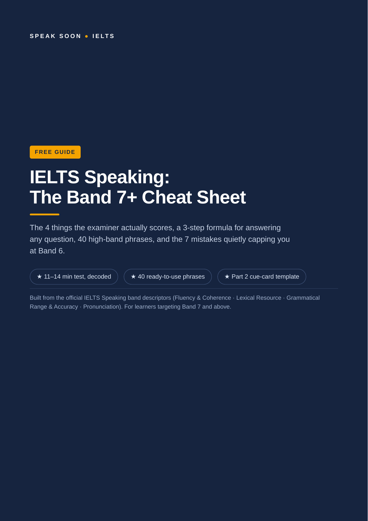 IELTS Speaking Band 7+ Cheat Sheet preview